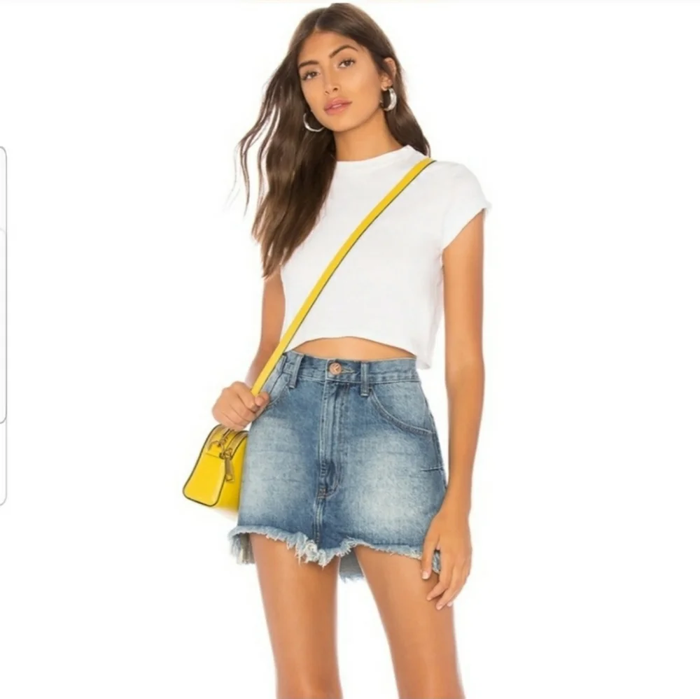 One teaspoon Vanguard mid rise distressed mini skirt